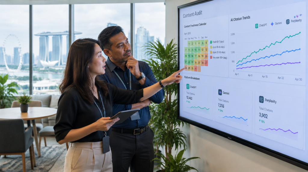 AI Search Content Refresh Strategy Review in Singapore Office